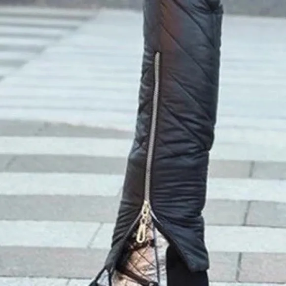 Chalet Puffer coordinate set snow ski jacket & high waisted pants pink red black - Picture 3 of 16